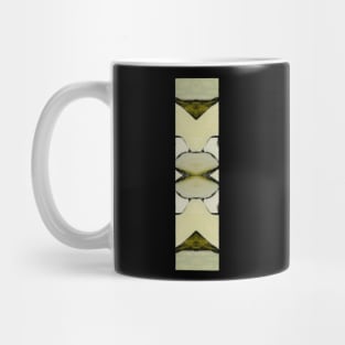 Letter I Monogram Initial Olive Green Pearl White Aesthetic Abstract Pattern Painting On Canvas Mug